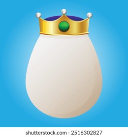 An egg with a golden crown. Royal or imperial egg vector illustration