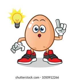 egg got an idea mascot vector cartoon illustration