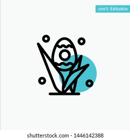 Egg, Grass, Holiday, Easter turquoise highlight circle point Vector icon
