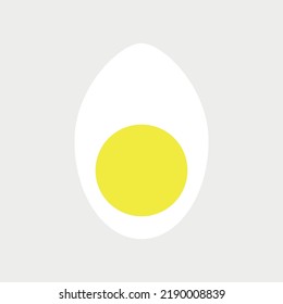 Medio huevo, ilustración de fondo vectorial minimalista, símbolo de alimento sano
