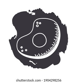 egg hand draw and block style icon design of food eat restaurant and menu theme Vector illustration