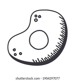dibujo a mano de huevo y diseño de ícono de estilo de línea de comida comer restaurante y tema de menú Ilustración vectorial