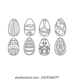 egg hand drawn doodle illustrations vector set