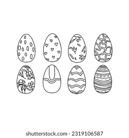 egg hand drawn doodle illustrations vector set
