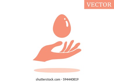 egg and hand icon, vector illustration.