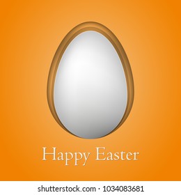Egg with Happy Easter lettering. Vector illustration. Festive Easter card with egg.