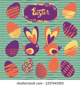 egg happy easter pabbit pattern