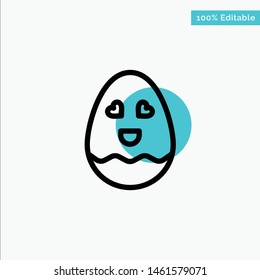 Egg, Happy, Easter turquoise highlight circle point Vector icon. Vector Icon Template background