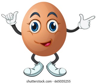 Egg with happy face  illustration