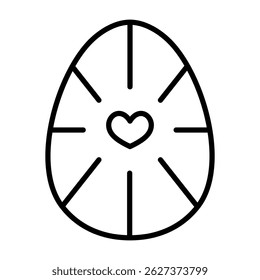 Egg with Heart Highlight and Stripes