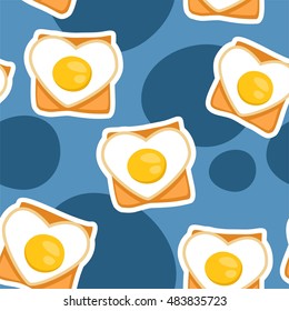 Egg as heart on toast pattern