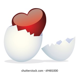Egg and heart. Valentine's Day.