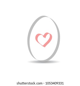 Egg and heart. Vector illustration.