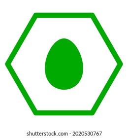 Ei und Hexagon auf Weiß