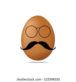Egg hipster and Easter symbol, Vector illustration.