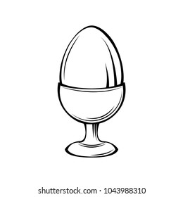 Egg in egg holder,  Vector illustration isolated on white background.