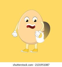
the egg holds its cracked shell