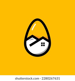 egg and home logo design