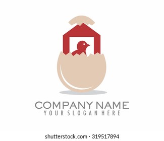 egg house chicken vector image logo icon