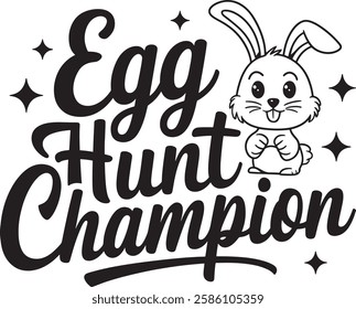 Egg Hunt Champion typography t-shirt design