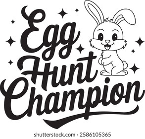 Egg Hunt Champion typography t-shirt design