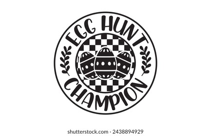 Campeón de la caza del huevo, svg de Pascua, conejo, conejito, feliz día de Pascua tipografía diseño de camiseta Paquete, Pascua retro, divertido, huevo, ilustración vectorial para imprimir, vacaciones, archivos de corte Cricut, silueta, png, cara