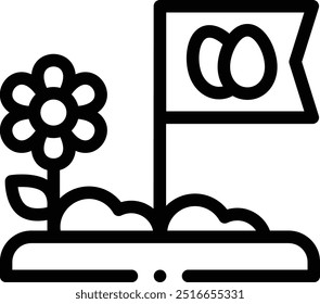 egg hunt icon. Thin Linear Style Design Isolated On White Background