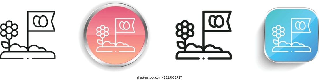 egg hunt icon. Thin Linear, Regular and Button Style Design Isolated On White Background
