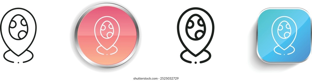 egg hunt icon. Thin Linear, Regular and Button Style Design Isolated On White Background