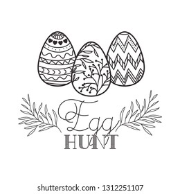 egg hunt label isolated icon
