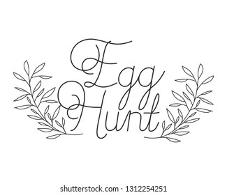 egg hunt label isolated icon