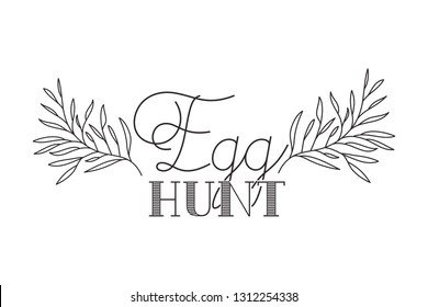 egg hunt label isolated icon