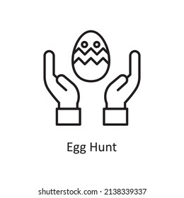 Egg Hunt vector Outline Icon Design illustration. Easter Symbol on White background EPS 10 File
