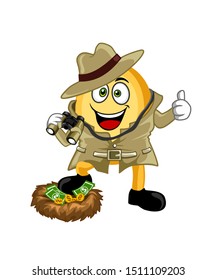 egg hunter mascot in vector