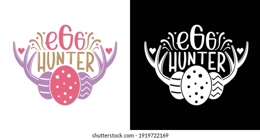 Egg Hunter Printable Vector Illustration, Easter Egg