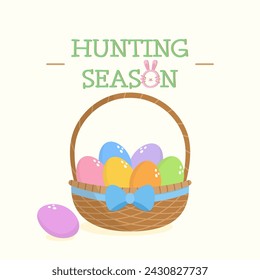 egg hunting season banner, vector illustration