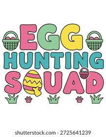 Egg Hunting Squad – Easter T-Shirt Typography Design