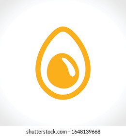 Egg icon for baking on egg yolks. Flat vector icon. Food design. 