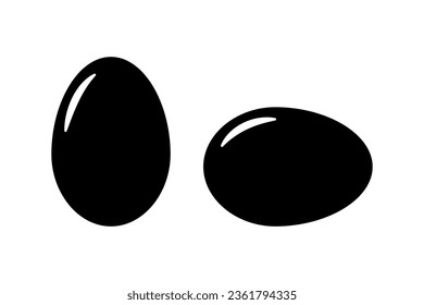 Egg icon. Black silhouette. Front side view. Vector simple flat graphic illustration. Isolated object on a white background. Isolate.