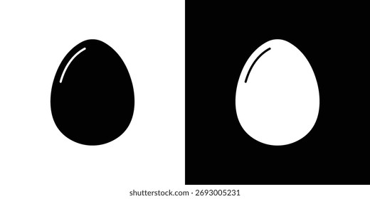 Icono de huevo. El Vector de silueta negro