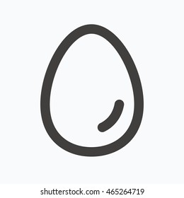 Egg icon. Breakfast food symbol. Gray flat web icon on white background. Vector