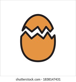Ilustración de plantilla de vectores de diseño de color de icono de huevo