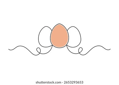 Egg icon continuous one line drawing and minimalist style isolate outline illustration