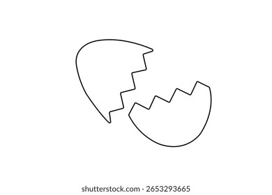 Ei-Symbol durchgehende einzeilige Zeichnung und minimalistischen Stil isolieren Umrissgrafik