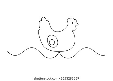 Icono de huevo continuo de una línea de dibujo y estilo minimalista aislar ilustración de contorno