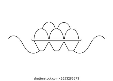 Egg icon continuous one line drawing and minimalist style isolate outline illustration