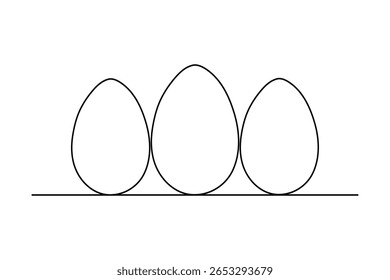 Egg icon continuous one line drawing and minimalist style isolate outline illustration