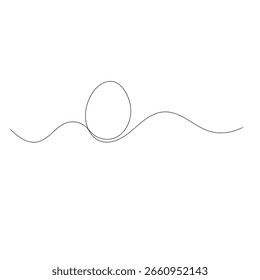 Egg icon   continuous one line drawing of outline vector illustration 