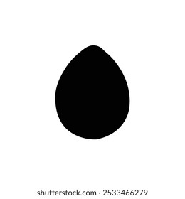 Egg icon design. Silhouette of an egg isolated on white background.