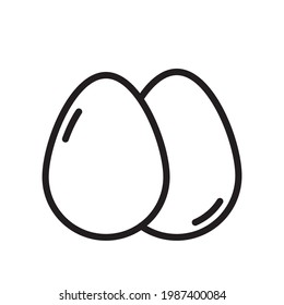 Egg icon Design Template. Illustration vector graphic. simple black outline style icon isolated on white background. Perfect for your web site design, logo, symbols of restaurants, cafe